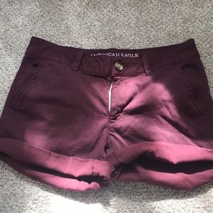 Maroon American Eagle shorts
